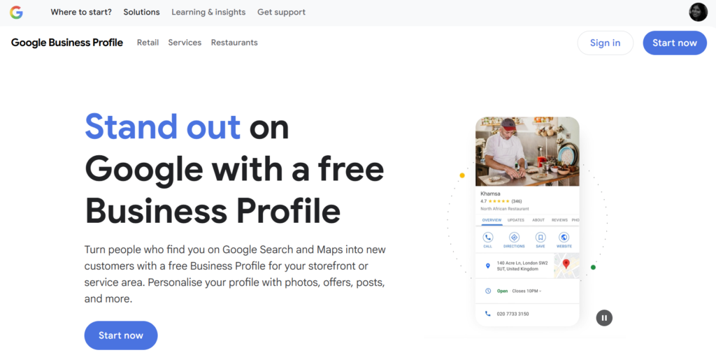 “Incomplete Google Business Profile for an aesthetic clinic”